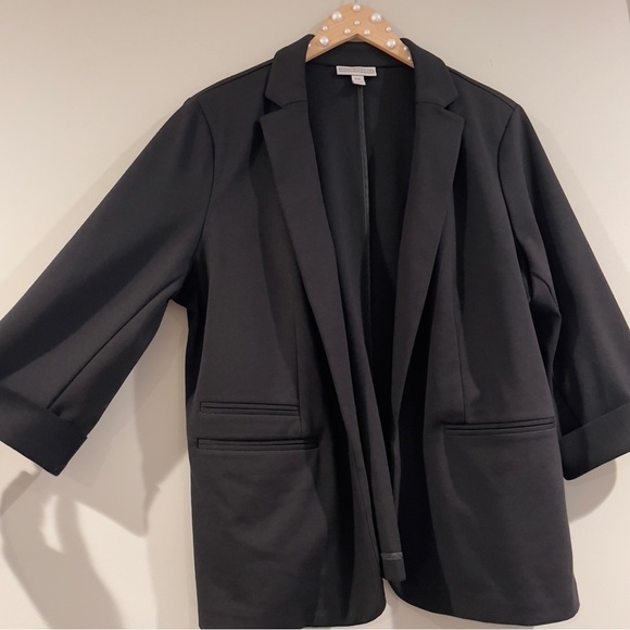 Dana Buchman Black Blazer with 3/4 Length Sleeves, Size XXL, Business Casual - Picture 2 of 8